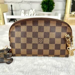 Louis Vuitton Damier Ebene Cosmetic Pouch PM crossbody bag with chain